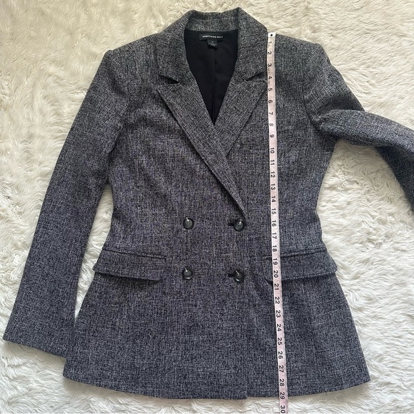 Something Navy Blazer Double Breasted Suit Jacket Gray Tweed Sz M NWT New - Picture 12 of 13